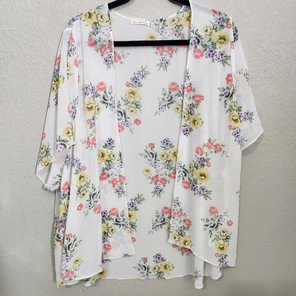 Heart & Hips Open-Front Kimono Cardigan XL